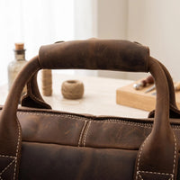 Vintage Handcrafted Genuine Leather Briefcase | 15" Laptop Messenger Bag