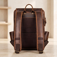 Elevate Your Journey: Handmade Full-Grain Leather Travel Backpack