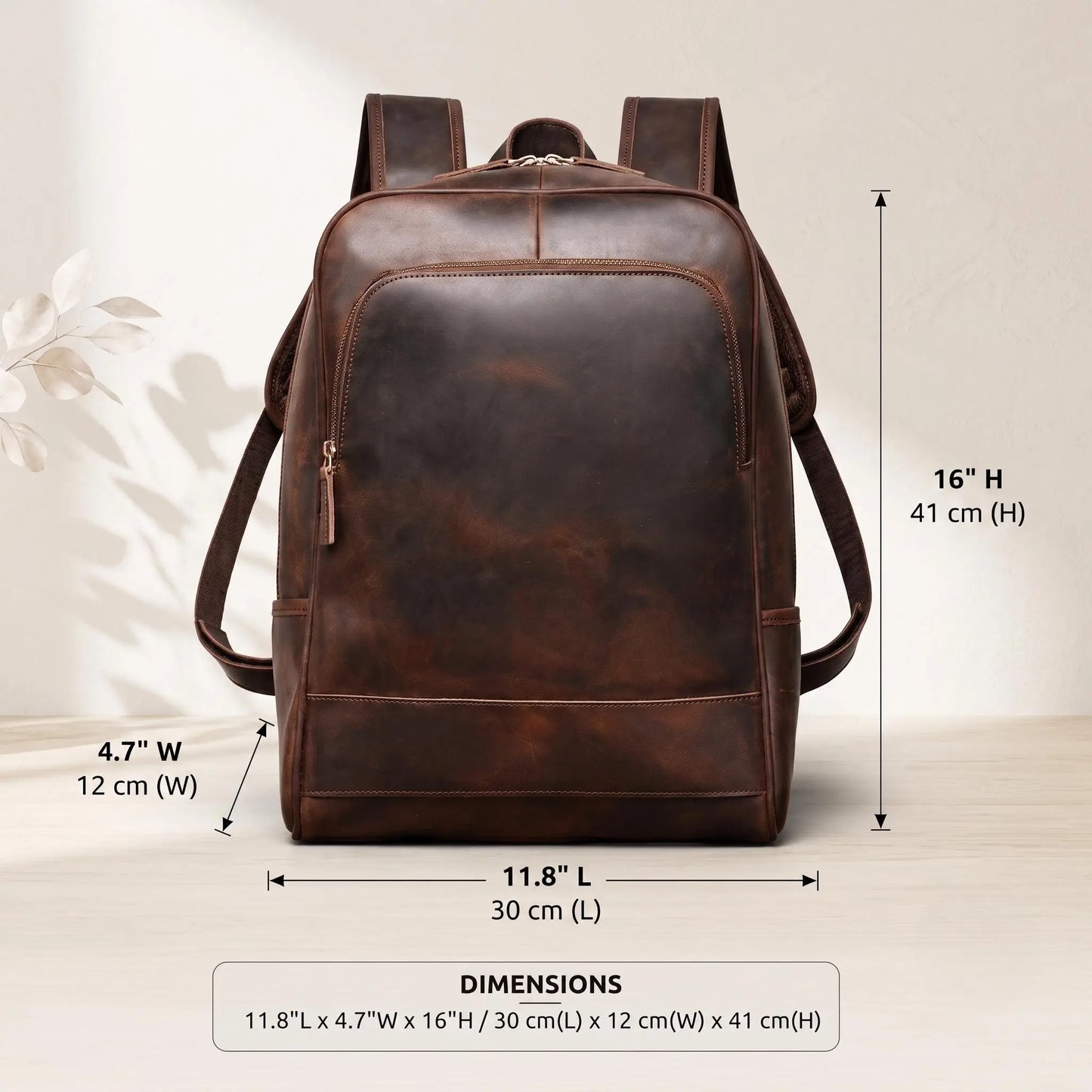 Full-Grain Leather Backpack | 14-Inch Laptop & Travel Daypack
