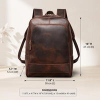 Full-Grain Leather Backpack | 14-Inch Laptop & Travel Daypack