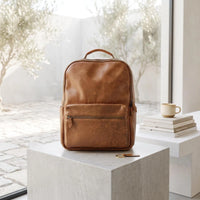 The Leather Backpack in Dark Oak | Full-Grain Leather Travel Pack