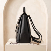 Handcrafted Full-Grain Leather Backpack for Women | Minimalist Everyday Rucksack