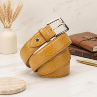 Men's Genuine Textured Leather Dress Belt | Handmade Classic Lifestyle Belt