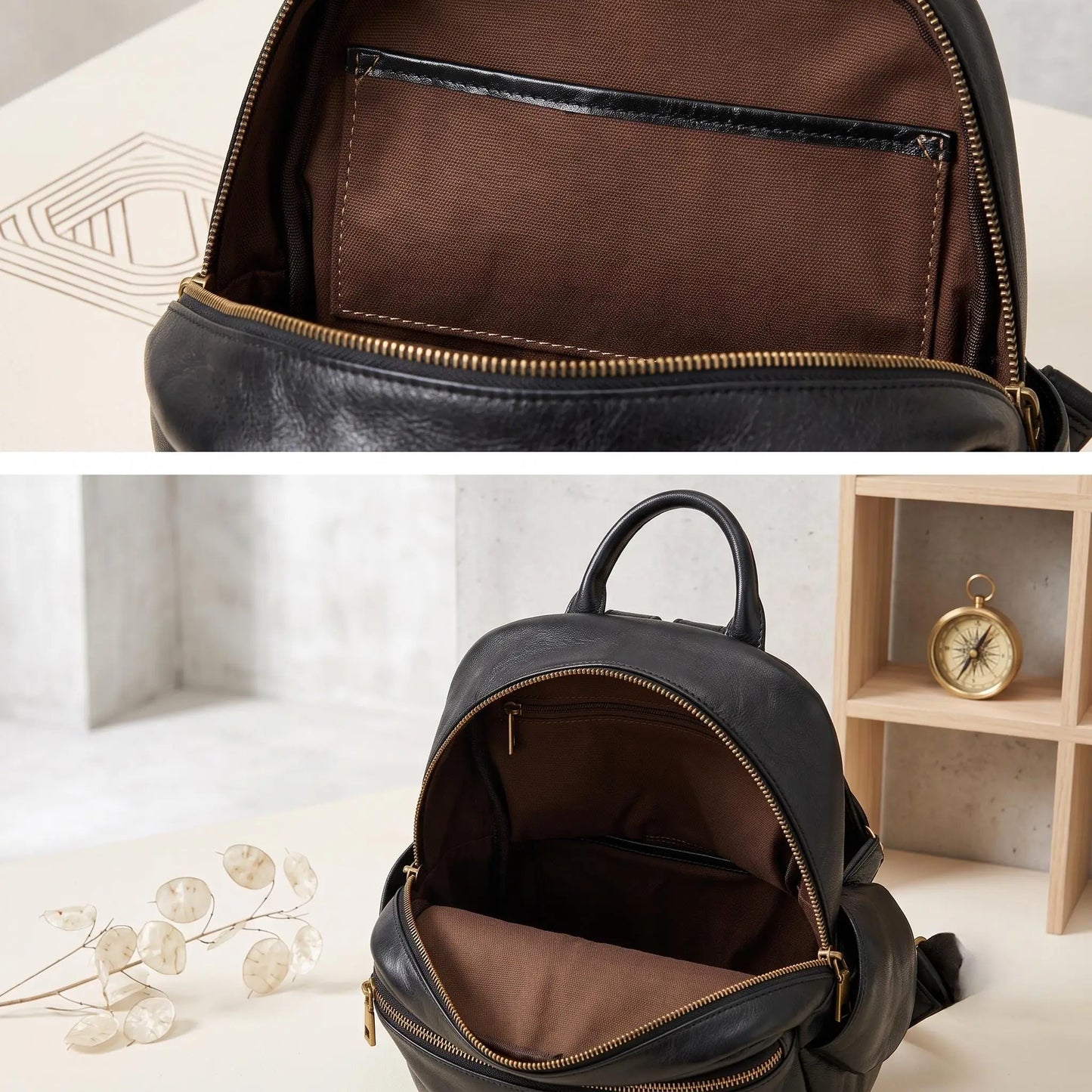 Handcrafted Women’s Full Grain Leather Backpack – Elegant & Durable Daily Travel Rucksack