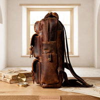 Vintage Full-Grain Leather Laptop Backpack