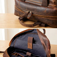 Vintage Full-Grain Leather Laptop Backpack