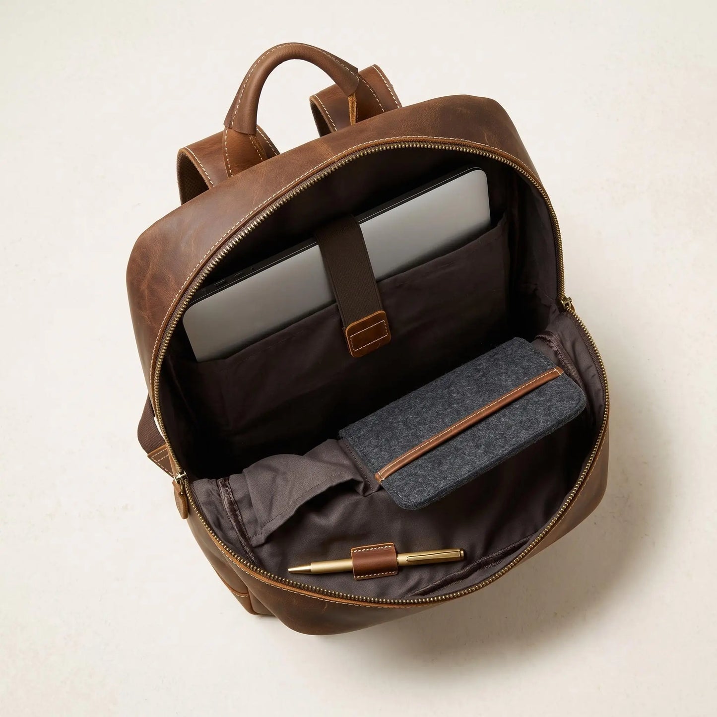 Vintage Leather Backpack – Handmade Crazy Horse Leather Travel & Work Bag