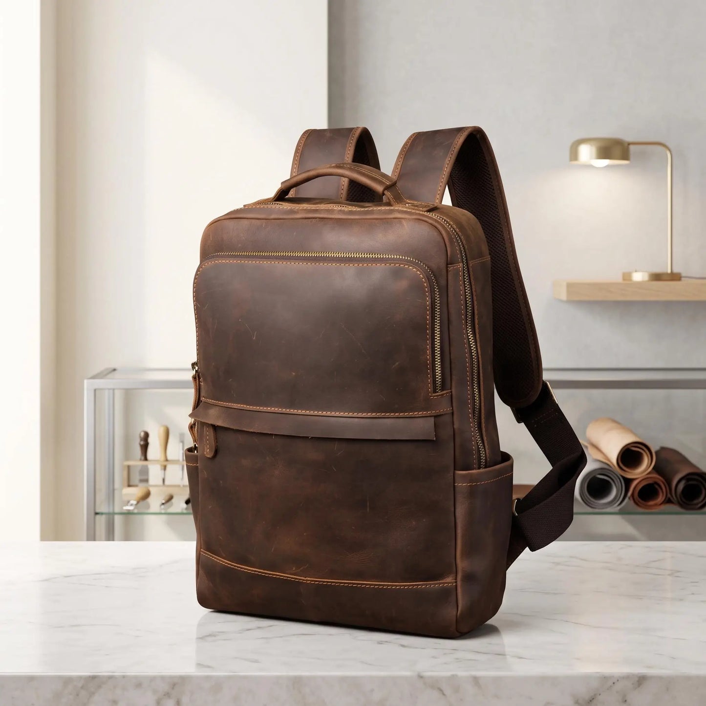 Handcrafted Full Grain Leather Backpack | TAKEKO LEATHER