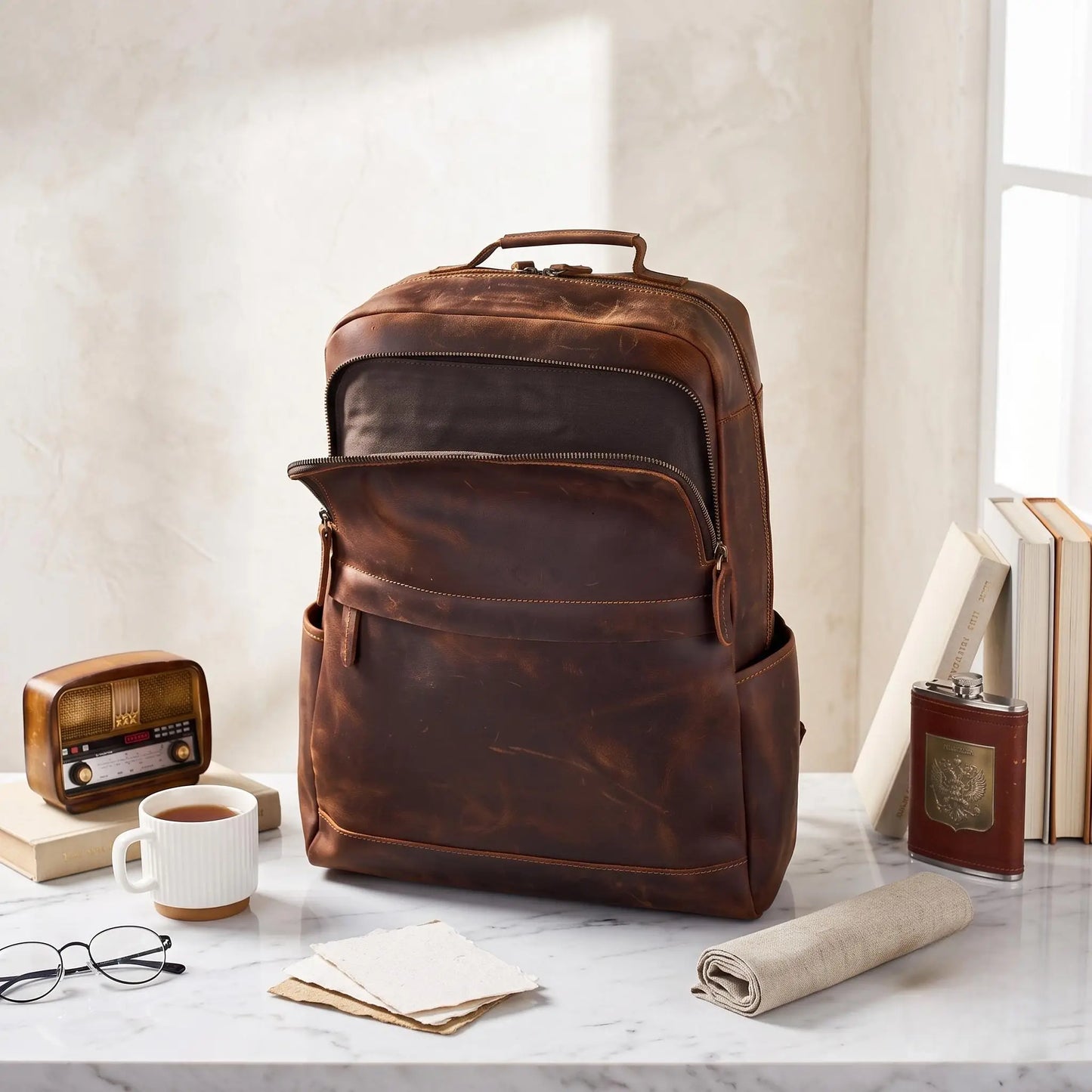 Handcrafted Full Grain Leather Backpack | TAKEKO LEATHER