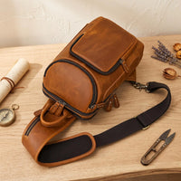 Full Grain Leather Chest Bag & Crossbody Sling