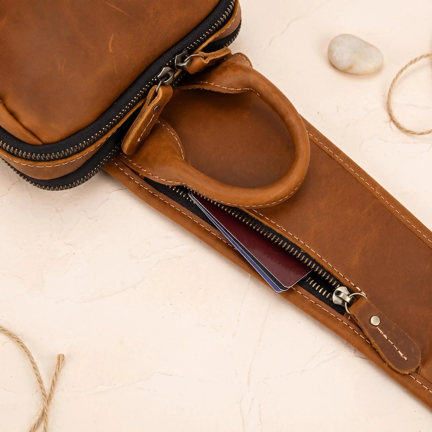 Full Grain Leather Chest Bag & Crossbody Sling