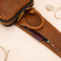 Full Grain Leather Chest Bag & Crossbody Sling