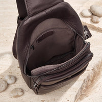 Vintage Full Grain Leather Sling Bag for Men – Everyday Crossbody Chest Pack