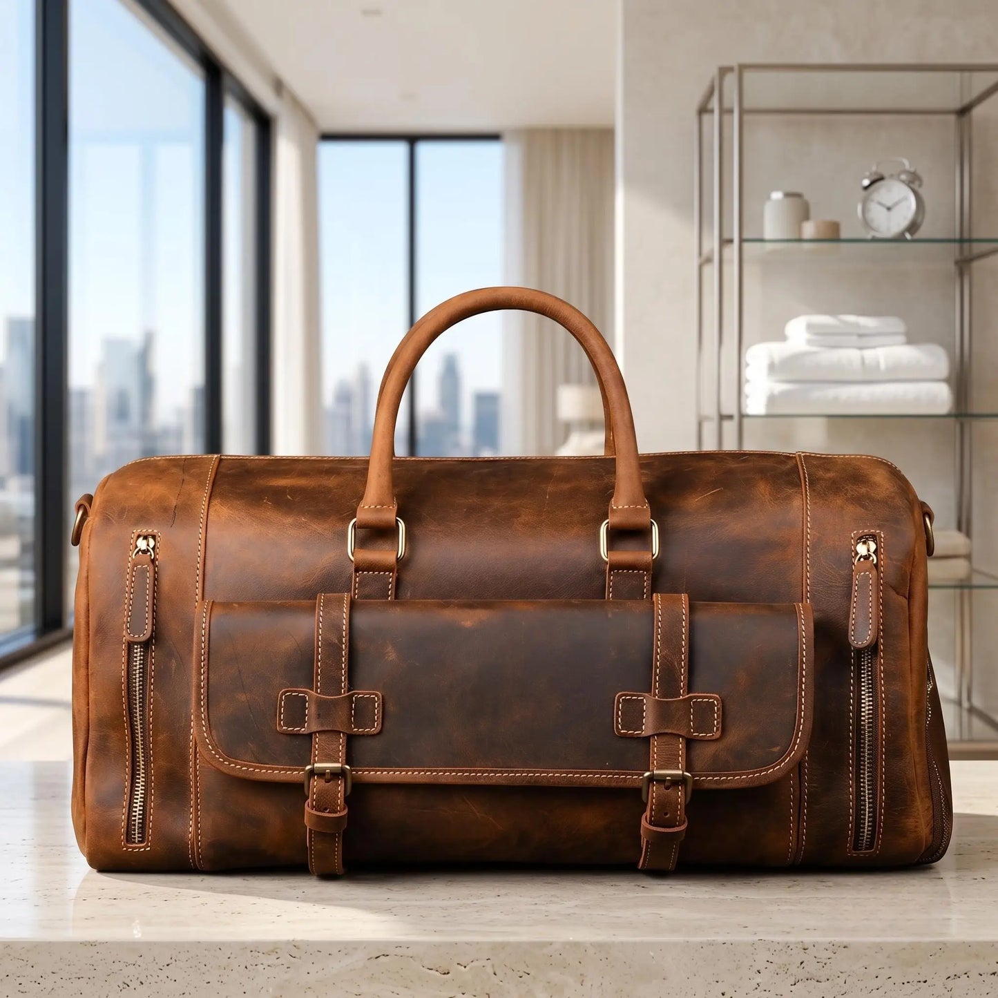 The Ultimate Companion for Your Next Journey Handmade Leather Duffel Bag