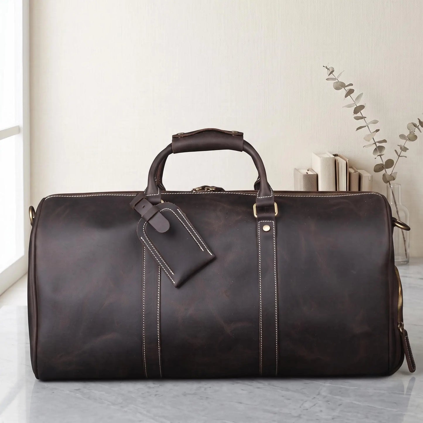 The Ultimate Vintage Leather Duffle Bag – Crazy Horse Leather Weekender
