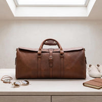 The Ultimate Companion for the Road  Rugged Leather Duffle Bag