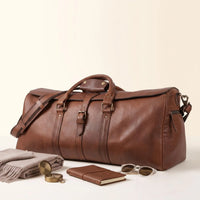 The Ultimate Companion for the Road  Rugged Leather Duffle Bag