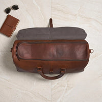 The Ultimate Companion for the Road  Rugged Leather Duffle Bag