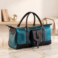 Luxury Leather Duffle Bag | Handmade Cowhide Travel Weekender
