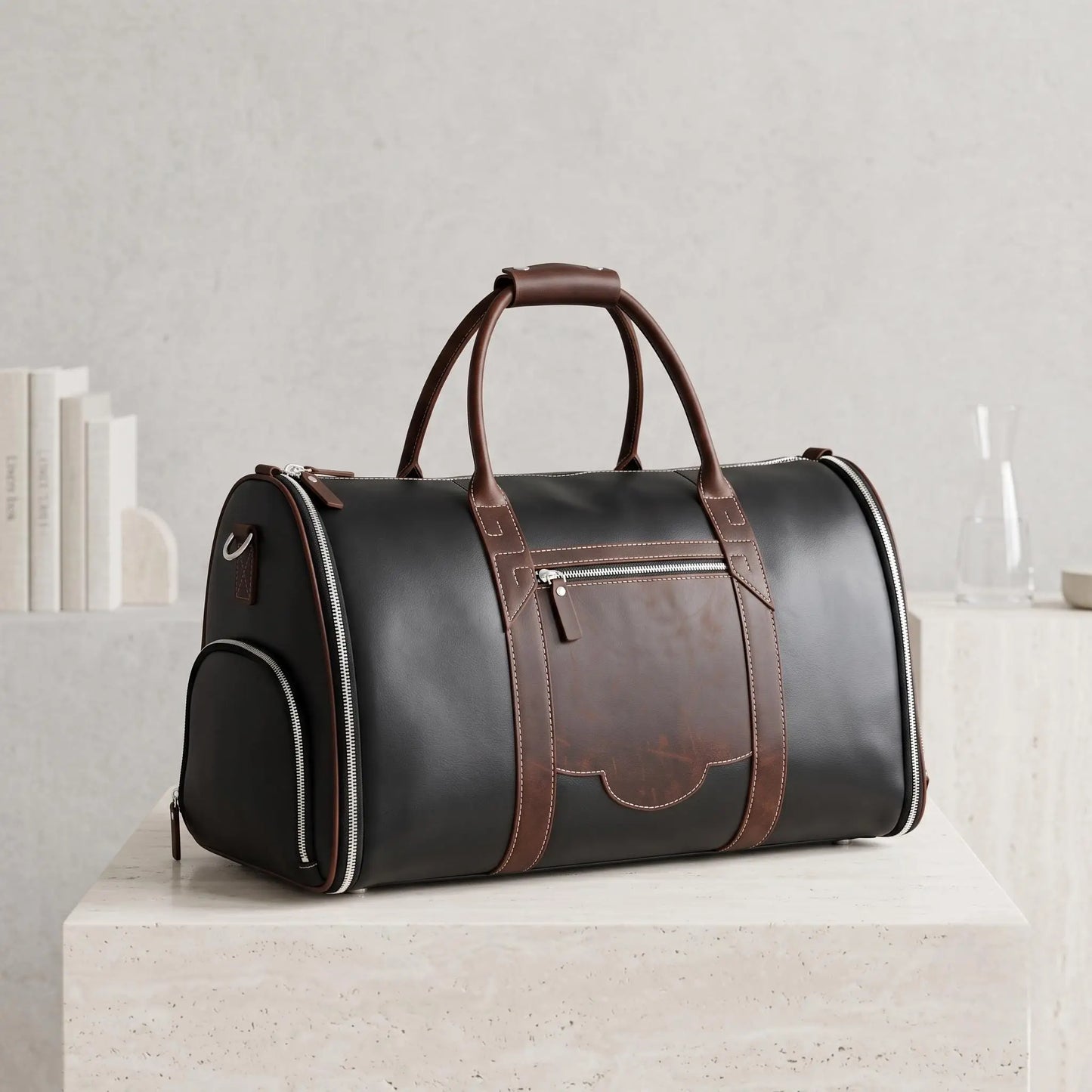 Luxury Leather Duffle Bag | Cowhide Travel & Weekender Bag