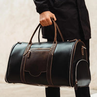 Luxury Leather Duffle Bag | Cowhide Travel & Weekender Bag