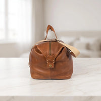 Walker Full-Grain Leather Duffle Bag – Rustic Tan Travel Weekender