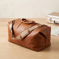 Walker Full-Grain Leather Duffle Bag – Rustic Tan Travel Weekender