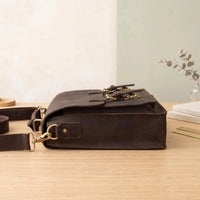 Classic Leather Briefcase – Handcrafted 14" Laptop Messenger Bag