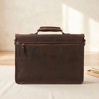 Classic Leather Briefcase – Handcrafted 14" Laptop Messenger Bag