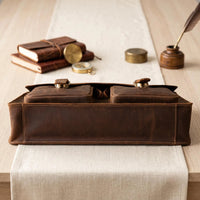 Handcrafted Top Grain Leather Briefcase | 14" Laptop Messenger Bag