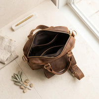 Vintage Full Grain Leather Sling Bag | Handcrafted Crossbody Backpack