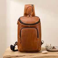 Full Grain Leather Chest Bag & Crossbody Sling