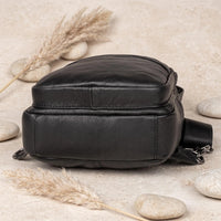 Vintage Full Grain Leather Sling Bag for Men – Everyday Crossbody Chest Pack