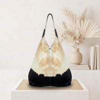 Natural Hair-On Cowhide Leather Tote Bag | Handmade Western Bohemian Shoulder Bag