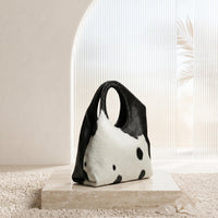 Natural White & Black Spotted Hair-On Cowhide Leather Bag