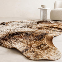 Natural Tan Brown Speckled Cowhide Rug – Handmade Hair-On Cow Skin Area Rug