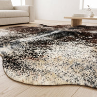 Natural Dark Speckled Black & Brown Cowhide Rug – Handmade Hair-On Area Rug
