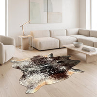 Natural Dark Speckled Black & Brown Cowhide Rug – Handmade Hair-On Area Rug