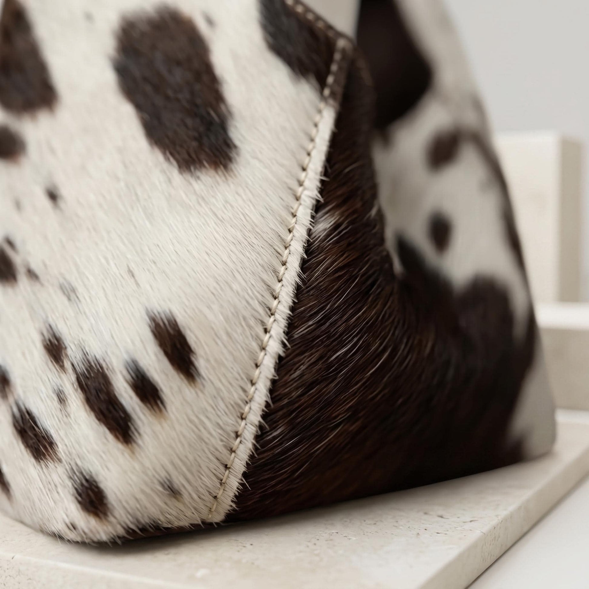 Natural Black & White Hair-On Cowhide Leather Hobo Bag