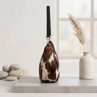 Natural Brown & White Hair-On Cowhide Leather Bag