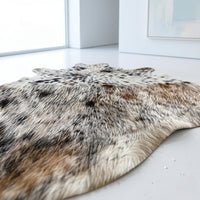 Natural Grey Speckled Cowhide Rug – Handmade Hair-On Cow Skin Area Rug