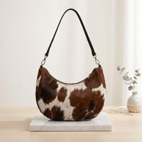 Natural Brown & White Hair-On Cowhide Leather Bag